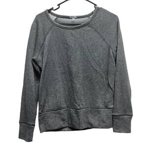 Aerie Sweater Women's Small Grey Silver Glitter Pullover Sheer Back Long Sleeve